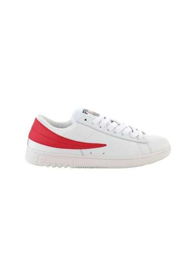 FILA Highflyer L Sneakers - White/ Red - Men's Low, Lace-Up Sneakers, Perfect For Everyday Wear FFM0191