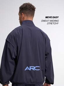 Jachetă sport pentru bărbați cu mânecă lungă și fermoar în față