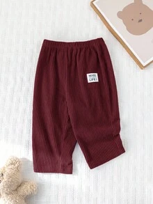 Cozy Pixies Pantaloni casual per bambino in velluto a coste di colore unito con vita elastica