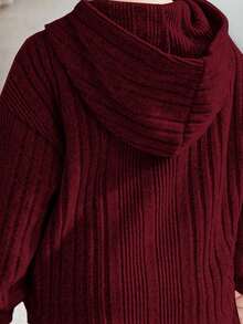 SHEIN Newborn Baby Girl Knitted Soft Crew Neck Long Sleeve Pullover Sweatshirt And Long Pants 2-Piece Outfit Set