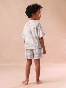 SUMWON Kids Camouflage Pajama Set Short Sleeve T-Shirt And Shorts Two Piece Sleepwear Night Wear Comfort Grey Pattern Matching Set For Casual And Vacation - Multicolor - View 2