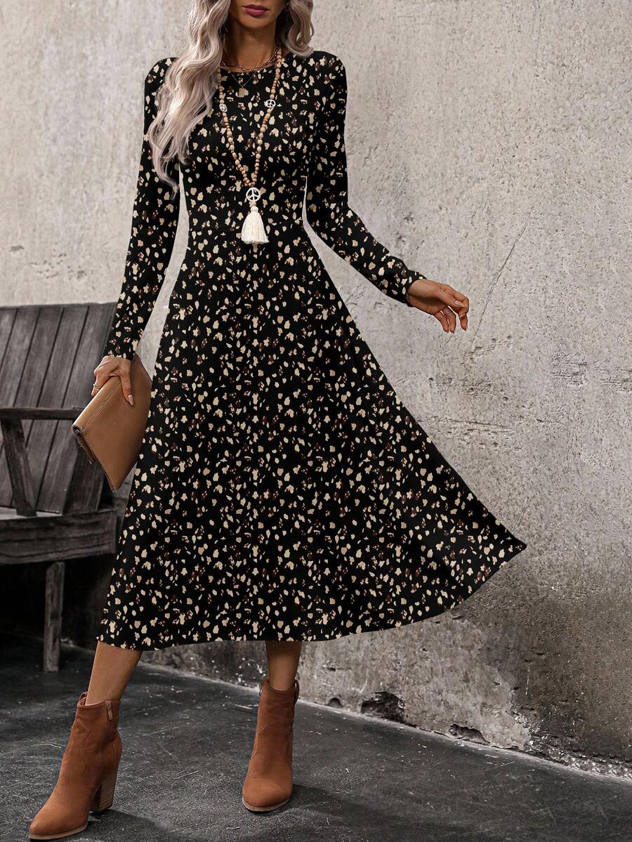 EMERY ROSE Váy bodycon dài họa tiết da báo thường ngày dành cho nữ, Thu/Đông - Nhiều màu - Xem 1