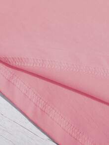 Resyla 女式休闲拼色山地印花圆领T恤，夏季 - 粉色 - 查看 5