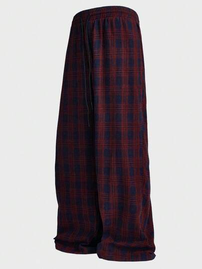 EASEVO 秋季大码男士休闲格纹梭织宽松裤