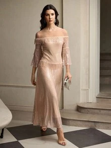 ZEYLAH 优雅、奢华、浪漫的女士长裙 - 粉色 - 查看 6