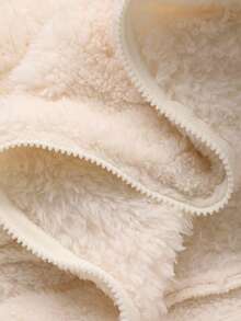 DAZY 女士毛绒连帽兔耳连体睡衣，秋冬款 - 米色 - 查看 8