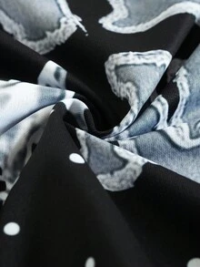 Manfinity EMRG Men's Letter Print Round Neck Short Sleeve T-Shirt And Drawstring Waist Flared Pants Casual Suit