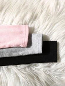 SHEIN 3 Conjuntos de 6 piezas Ropa interior de base para niñas preadolescentes de otoño/invierno, con forro térmico, elástica y suave camiseta acanalada y leggings - Multicolor - Ver 6