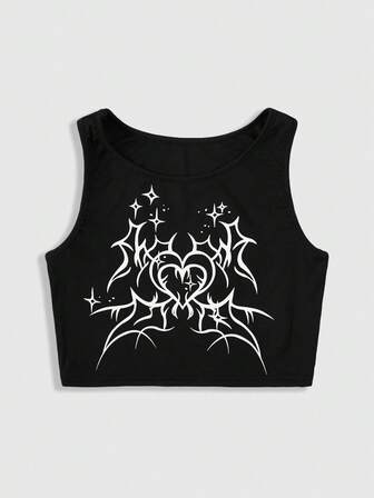 Fairycore Canotta con grafica a cuore