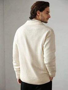 Manfinity CityGents Men's Casual Commuter Embroidered Cardigan, Autumn/Winter