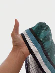 EASEVO Plus Size Men's Casual Summer Numeric & Letter Print Crew Neck Short Sleeve Patchwork T-Shirt