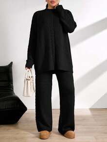 EURMUSE Ladies' Plain And Simple Daily Style Belt And Woolen 2pcs/Set