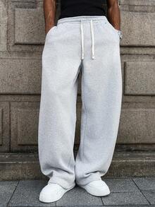 Manfinity Hypemode Men's Loose Fit Casual Sweatpants, Versatile Street Style Joggers Suitable For Streetwear, Casual Daily Wear, Weekend Outings, Music Festivals, Social Gatherings And More. This Pant Is An Essential Versatile Piece In A Man's Wardrobe, Making It A Great Gift For Boyfriends Or Husbands. Oversized Sweatpants  Sweats Sweatpants Wide For Men Pro Club Sweat Pants Grey Baggy Sweatpants