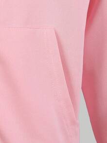 SHEIN Explorewe Oversized Teens Girls' Street Style American College Letter Print Loose Fit Zip-Up Hoodie Jacket, Featuring Distinctive English Letter Graphic Design, Relaxed Fit Allows Easy Movement, Versatile For Daily School, Hangout, Vacation, Sports, Party Wear In Autumn/Winter - Pink - View 6