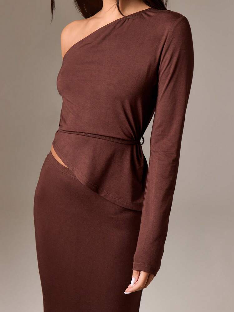 Off Shoulder Crop Top With Matching Maxi Skirt