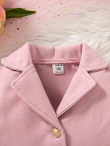 SHEIN 新款女童三件套秋冬优雅学院风公主裙装女婴商务装粉色格子女婴秋冬两件套女婴外套两件套幼儿女童可爱复古风格 - 玫紅色 - 查看 4