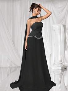 Coutiva Vestido de noite luxuoso, vestido formal de alta qualidade, estilo feminino elegante e sofisticado