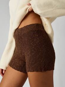 MISSGUIDED Boucle Mini Shorts High Waisted Textured Knit Fall Winter Comfort