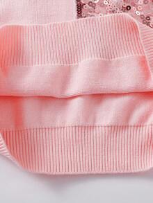 Souflis Souflis Young Girls' New Sparkly Sweaters - Stylish With Sequin Bows, Long-Sleeve, Loose & Versatile, Cute Knit Pullovers,Suitable For Autumn/Winter Fall - Pink - View 9