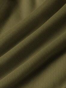 SHEIN MOD Áo ba lỗ màu trơn phối lưới màu mơ, tay phồng, dành cho nữ. - xanh quân đội - Xem 4