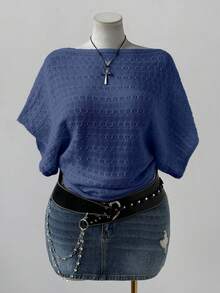 Flirla Top ample en tricot ajouré style bohème élégant et pour femmes grandes tailles, convient pour les tenues de vacances, adapté pour le printemps, l'été et l'automne