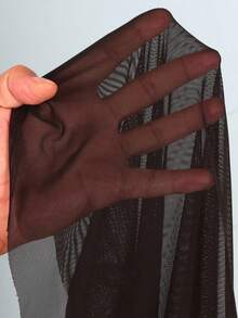 Swim Lushoire Plus Size Sheer Fashion Cover-Up, Suitable For Summer - Black and White - View 6