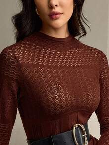 ZEYLAH Women Sweater Dresses  Fall /Winter Clothes - Burgundy - View 2