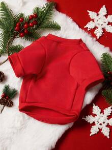 PETSIN 1 Buah Selimut Natal untuk Hewan Peliharaan Kucing dan Anjing, Motif Huruf Inggris "Merry Christmas" Universal, Bahan Fleece Merah, Hangat dan Nyaman untuk Anjing Natal. - Merah - View 7