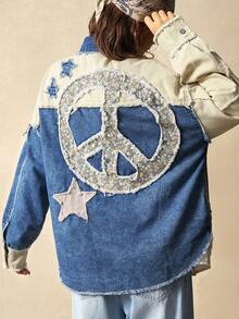 Bohemela Women's Casual Woven Patchwork Long Sleeve Loose Jacket Autumn Winter Clothes For Women - Multicolor - View 2