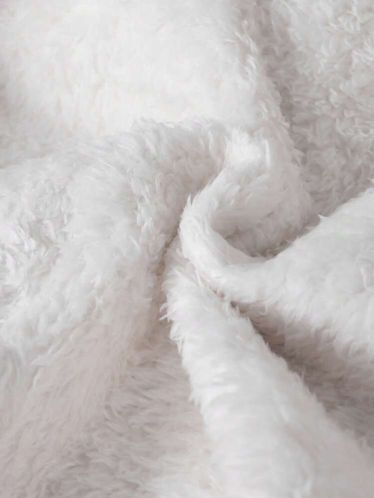 SHEIN Playful Pals 女婴秋冬新款休闲可爱碎花粉色保暖外套加厚连帽夹克连帽大衣保暖内衬外套 - 紫色 - 查看 5