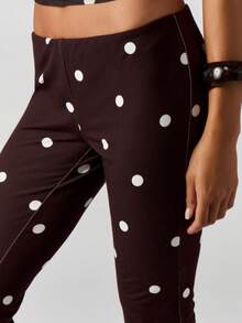 MISSGUIDED 女士波点卡普里紧身裤高腰短款棕色弹力裤春夏休闲装 - 彩色 - 查看 5