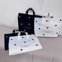 20pcs Thick Plastic Gift Tote Bags, Party Gift Bags, Waterproof Packaging Bags, Round Dot Pattern Gift Bags,Large Capacity Shopping Clothing Packaging Bag, Apply To Wedding, Women's Shopping Bags, Birthday Gift Bags, Party Gift Bags.