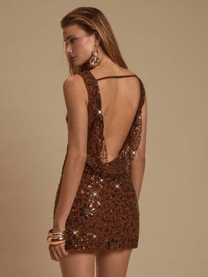  Glamine 彩虹色亮片系带露背优雅女式仙女连衣裙返校连衣裙女式街头服饰女士生日连衣裙外出连衣裙波西米亚风女装