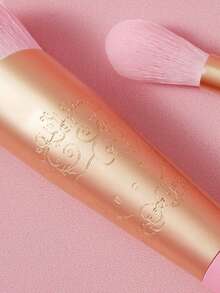 HELLO KITTY AND FRIENDS | SHEIN 5pcs/Set Cartoon & Letter Pattern Gold & Pink Makeup Brushes - Pink - View 4