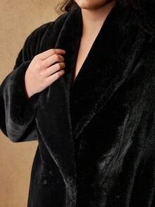 MOTF PREMIUM 秋冬款大码保暖柔软仿皮草大衣（无腰带）