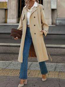 SHEIN Clasi Plus Size Casual Double-Breasted Trench Coat, Plush Lining, Autumn/Winter,Camel,Comfortable And Warm From The Cold,Comfortable And Warm From The Cold,2025 New,Plus Size Women Long Sleeve Pockets Casual Coat,Fall Women Clothes, Winter Clothes For Women,Vintage,Going Out Outfits,Fall Outfits,Trench Coat,Winter For Women,Fall Clothes Plus Size, Office Outfits For Women,Fall Outfits For Women,Classy Outfits For Women,Women's Fall Clothes,Office,Halloween,Halloween Costumes,Halloween Clothes,Halloween Clothes Women,Fall Tops,Old Money Style Women,Fall Clothes For Women,Winter Clothes For Women,Women's Winter Coat,Women's Winter Coat,2025 New - Camel - View 4