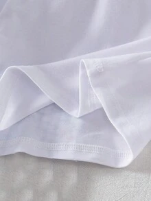 SHEIN 女婴休闲蝴蝶结T恤和裤子套装 - 粉色 - 查看 3