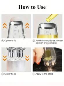 1pc Mini Oil Comb, Scalp Massager, Nourishing Hair Growth Serum Comb, Essence, Nutrient Liquid, Conditioner, Essential Oil Applicator To Precisely Deliver Liquid Or Oil To Hair Roots,Hair Clips,Hair Accessories