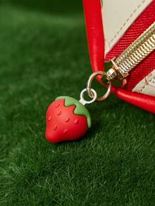 Strawberry Shortcake X SHEIN 1 Pc Cute Cartoon Strawberry Print Zipper Cosmetic Bag, Large Capacity,Gift Ideas, Summer / Spring , Vacation - Multicolor - View 5