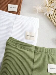 SHEIN 3pcs/Set Toddler Ribbed Pants, Versatile Bottoms For Spring & Autumn Fall Winter