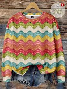 EMERY ROSE Music Festival Back To School Colorblock Floral Print Textured Plus Size Hoodie For Women, Fall/Winter Fall