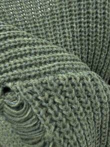 Franclia Novo Suéter Vintage Folgado e Aconchegante de Tricô Trançado Verde Escuro para Mulheres, Outono/Inverno