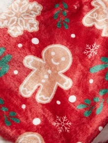 PETSIN 1 Pet Christmas Cat Dog Universal Red Gingerbread Man Snowflake Cane Candy Christmas Pattern Print Plush Warm And Comfortable Dog Christmas - Multicolor - View 7