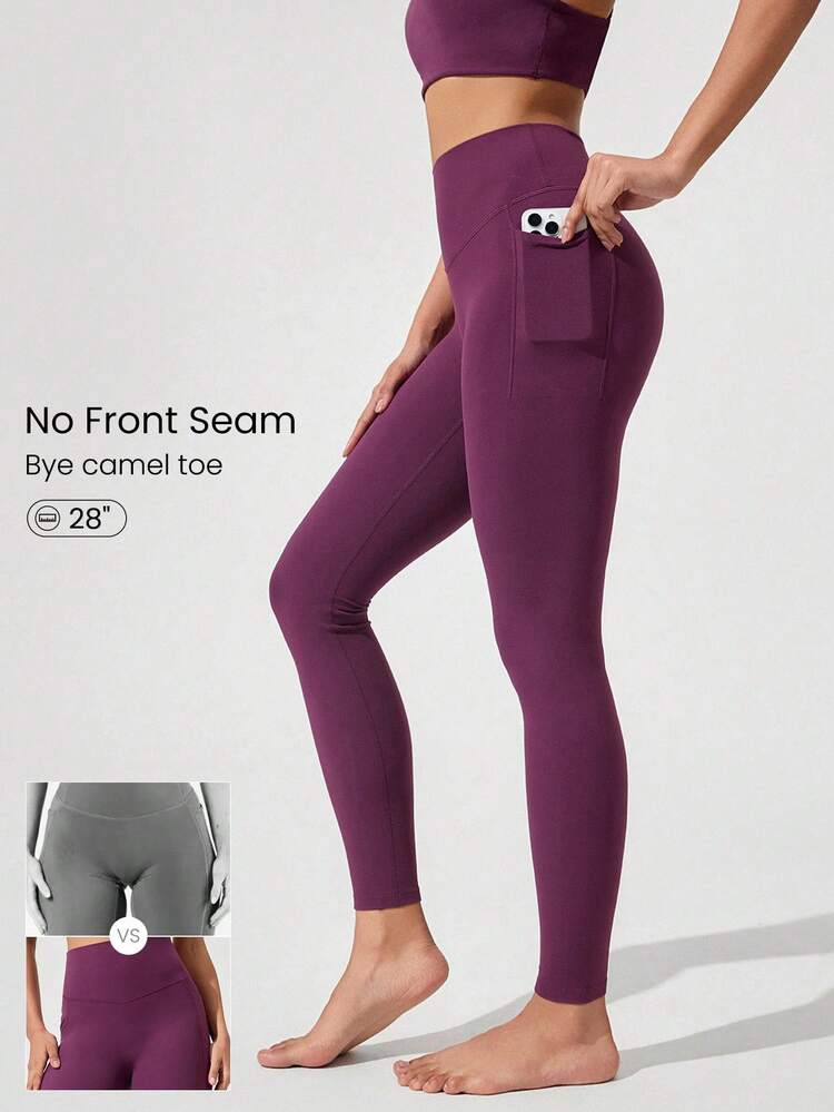 Mallas flexibles transpirables FeatherFit™ de 28" con bolsillos laterales, aptas para yoga, pilates, barre y uso casual diario de bajo impacto