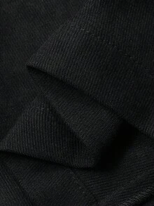 FRIFUL 女式纯黑色收腰上衣，褶饰细节，搭配修身直筒裤，休闲两件套，秋季 - 黑色 - 查看 7