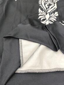 STYNVO Men's Casual Full Print Pocket Hoodie, Autumn - Black - View 7