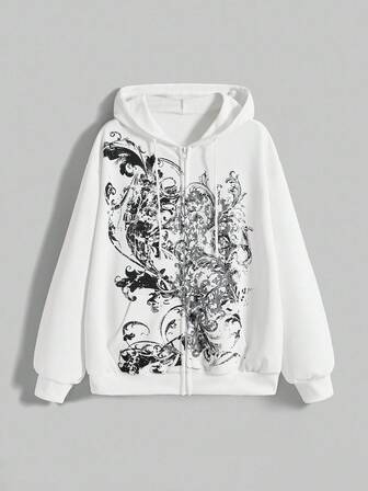 Grunge Punk Sweat-shirt à capuche décontracté oversize streetwear graphique de style punk pour femmes