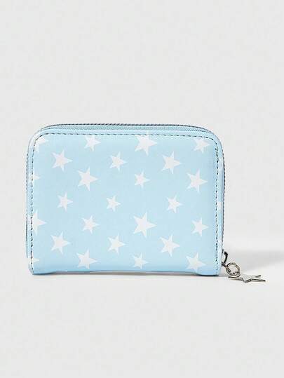 Kawaii Portefeuille compact avec imprimé étoile à cinq branches punk et sombre