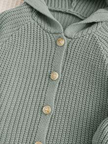 Cozy Pixies Neonato Maschio Cardigan Casual Versatile con Cappuccio e Orecchie 3D a Maniche Lunghe per Autunno/Inverno