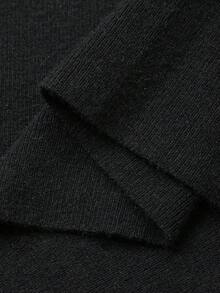 DAZY Elegant Color Block Patchwork 2 In 1 Sweater Dress, Suitable For New Year, Christmas, Wedding, Party, Formal Occasions, Autumn/Winter - Black - View 8